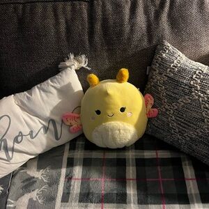 Squishmallow Miry The Yellow Moth Plush Toy with Pink Wings​